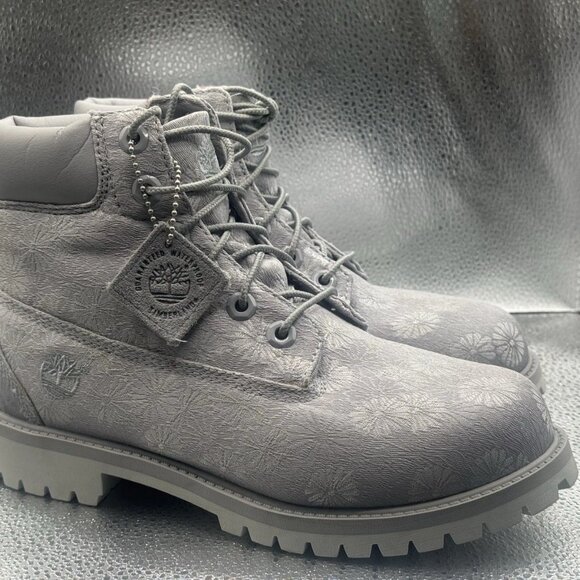 RARE 🚀 - Sz 3.5 TIMBERLAND KIDS PREMIUM 6-INCH WATERPROOF 'FLORAL' BOOTS A197Z - Picture 2 of 9